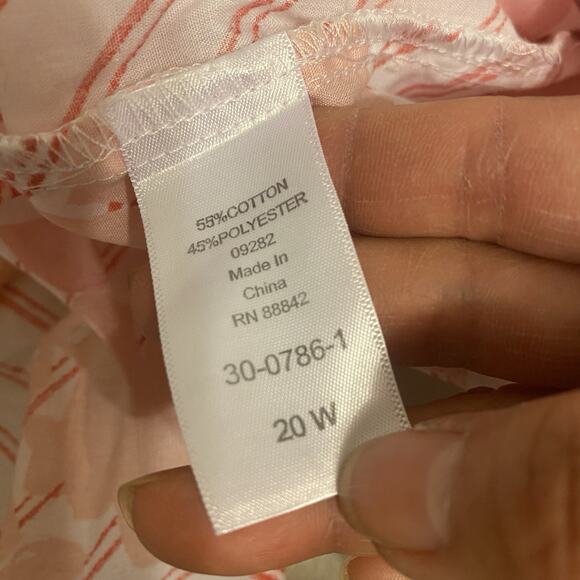 Roamans Button Up Shirt Women Plus Size 20W Floral 1/2Sleeve Casual Lightweight - Picture 5 of 10